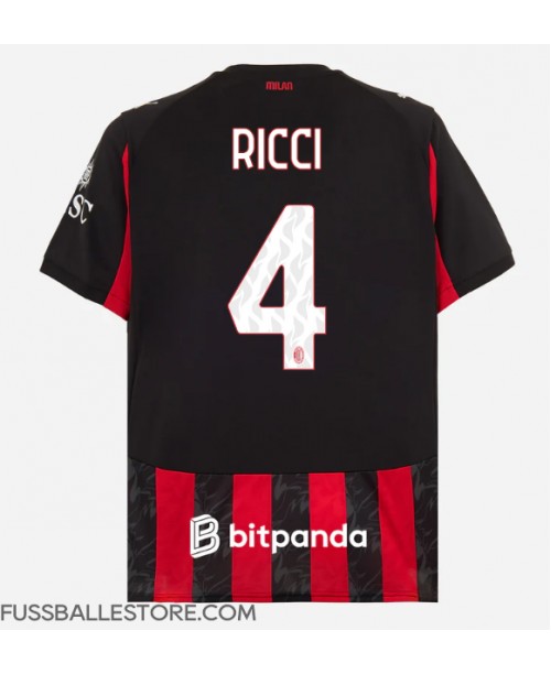Günstige AC Milan Samuele Ricci #4 Heimtrikot 2025-26 Kurzarm Günstige AC Milan Samuele Ricci #4 Heimtrikot 2025-26 Kurzarm